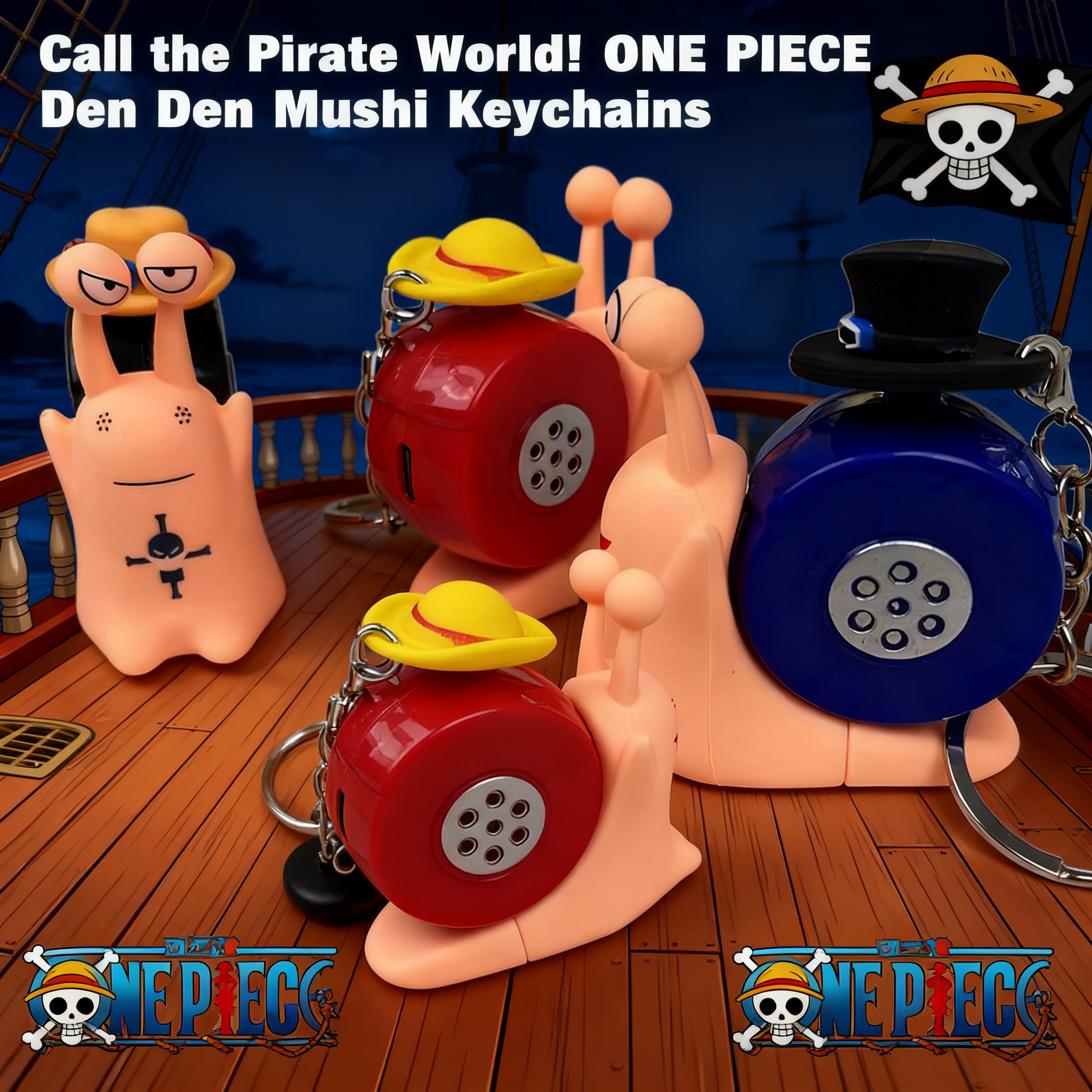 Kids Toys Set - Anime One Piece Den Den Mushi