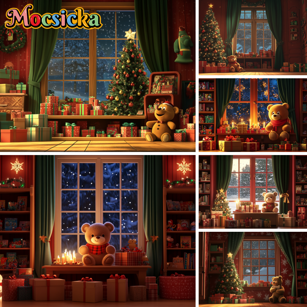 Toys Background For Kids - Winter Christmas Toy Store Photography Backdrop
