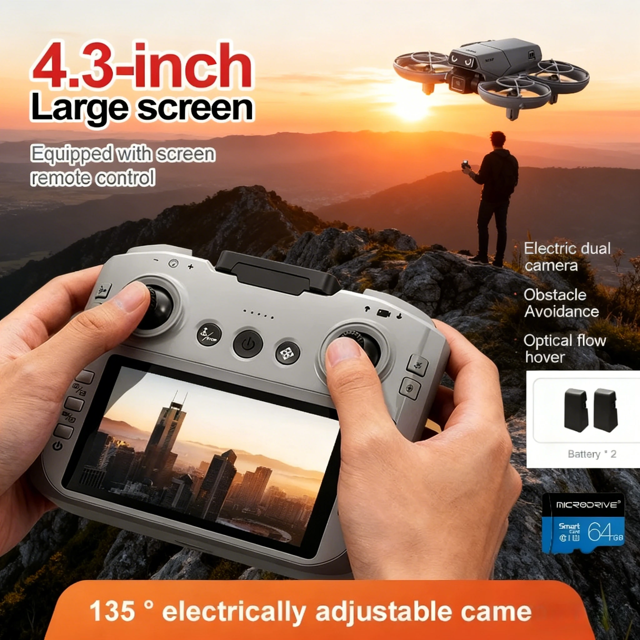 Toys For Kids Video - D36 Mini Drone With Screen Remote