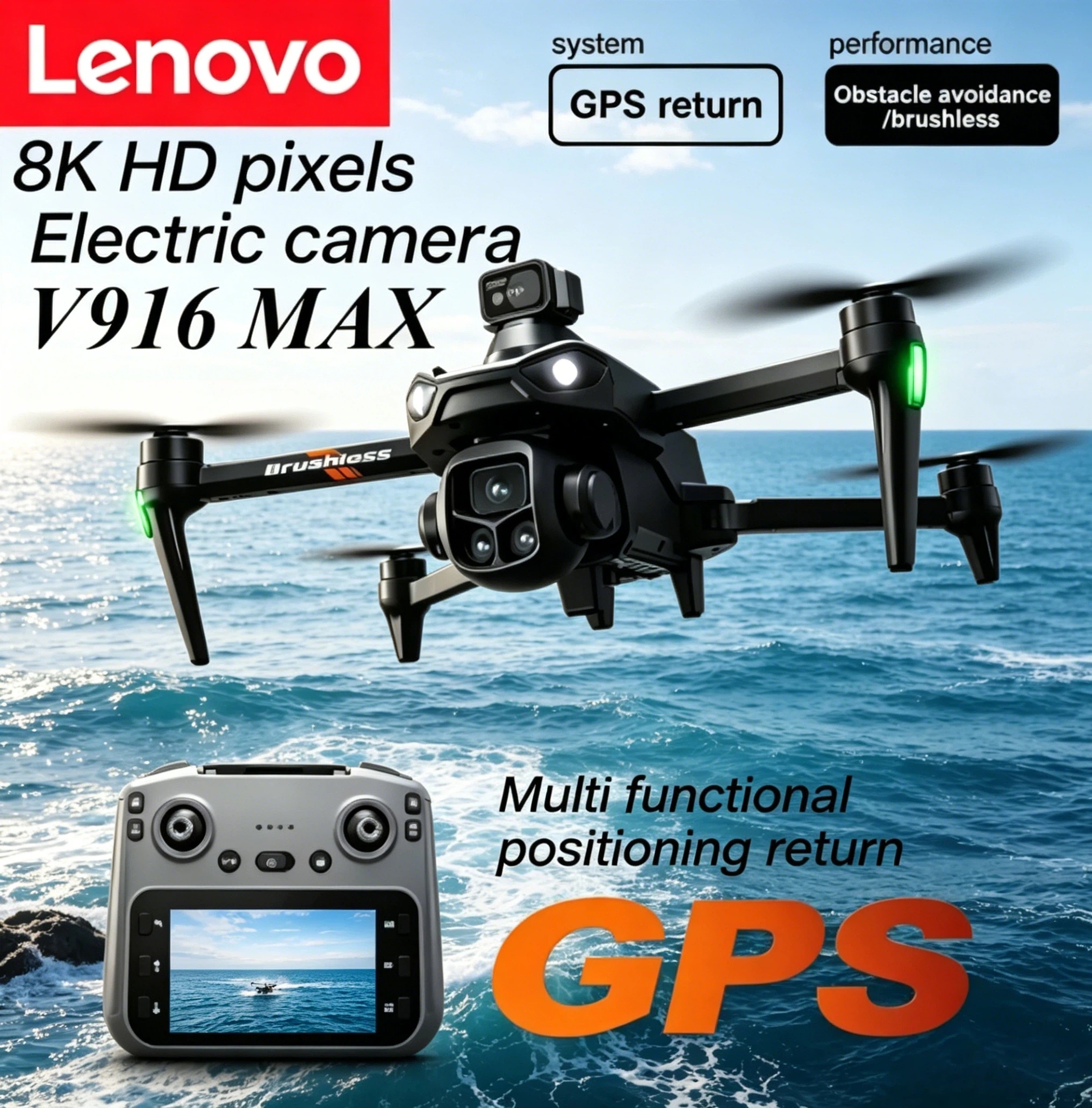 Toys For Kids Video - Lenovo V916MAX Foldable 8K Drone 5G