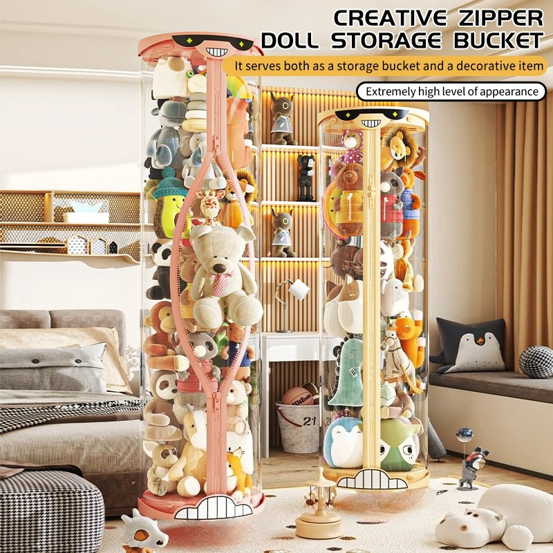 Cartoon Doll Storage Box Plush - Kids Zipper Toys ulasan dan harga