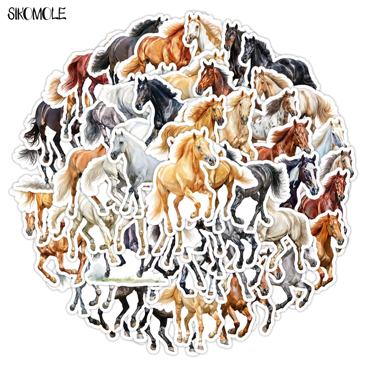 10/30/50PCS Watercolor Horse C - Kids Toys Horse ulasan dan harga