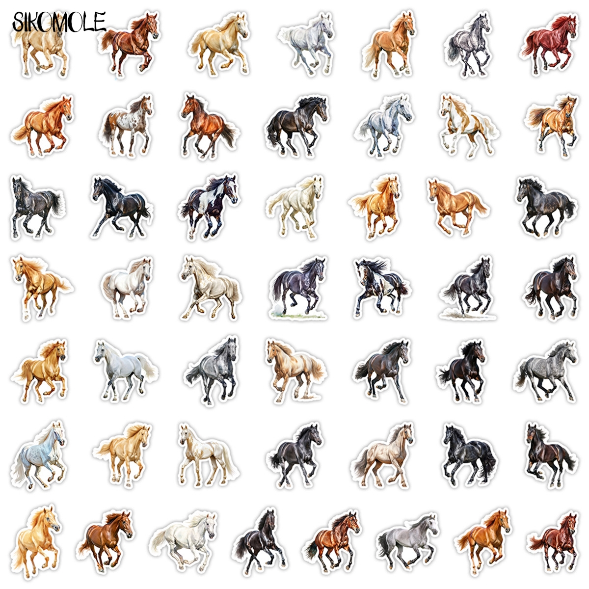 10/30/50PCS Watercolor Horse C - Kids Toys Horse ulasan dan harga