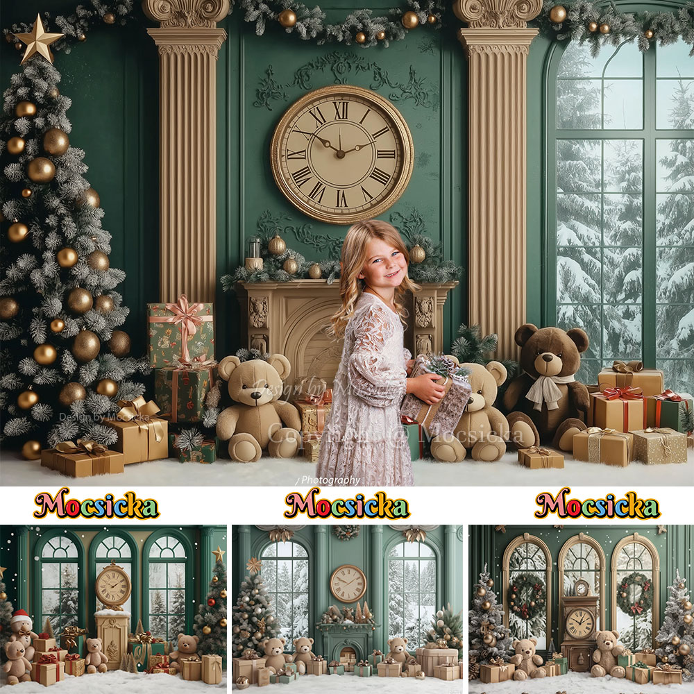 Mocsicka Vintage Green Christm - Toys Background For Kids ulasan dan harga