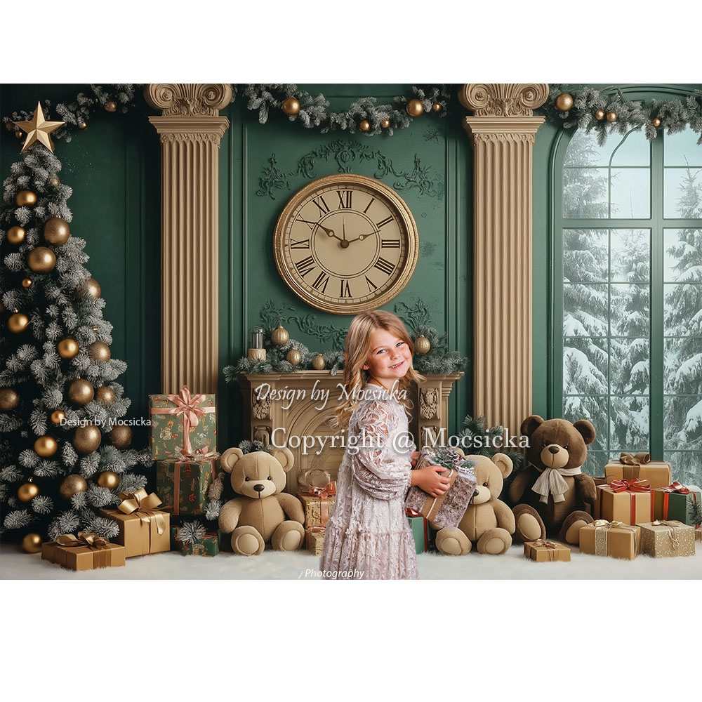 Mocsicka Vintage Green Christm - Toys Background For Kids ulasan dan harga