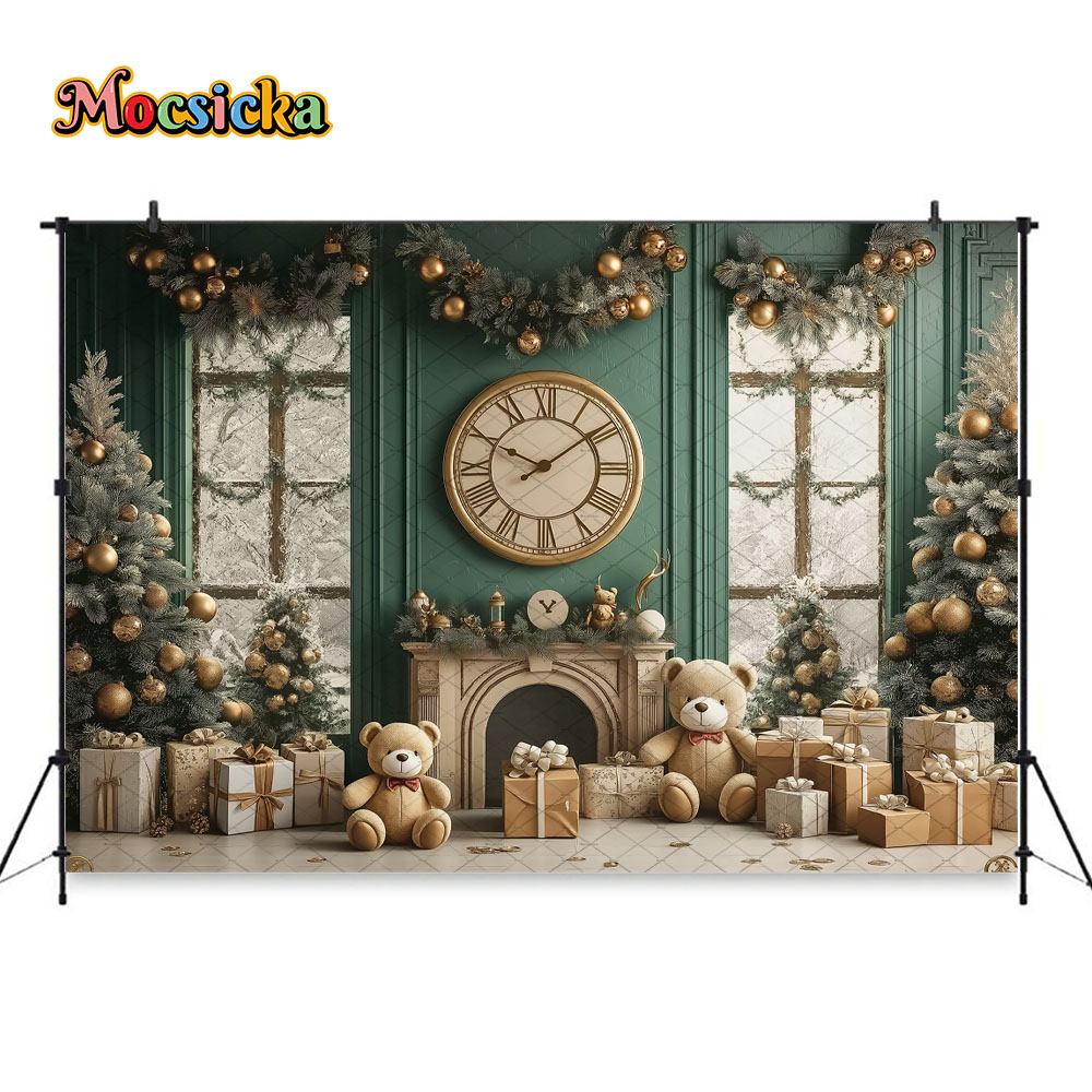 Mocsicka Vintage Green Christm - Toys Background For Kids ulasan dan harga