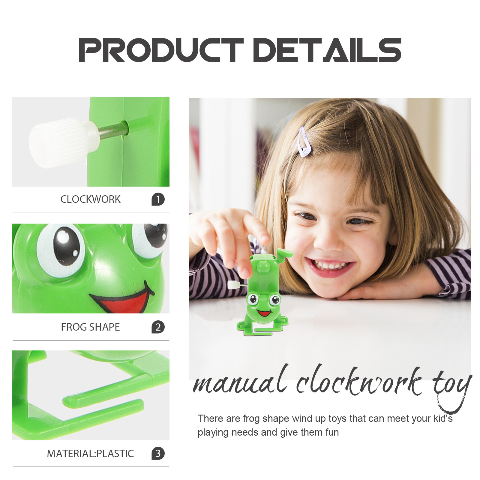 4Pcs Wind Up Frog Plastic Cloc - Kids Toys Vehicle ulasan dan harga