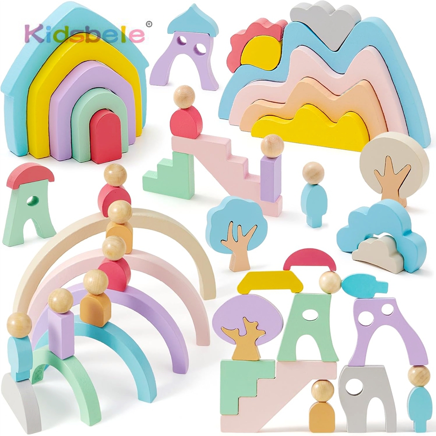 Kid DIY Montessori Wooden Buil - Kids Toys Little People ulasan dan harga