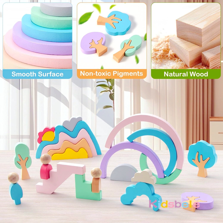 Kid DIY Montessori Wooden Buil - Kids Toys Little People ulasan dan harga