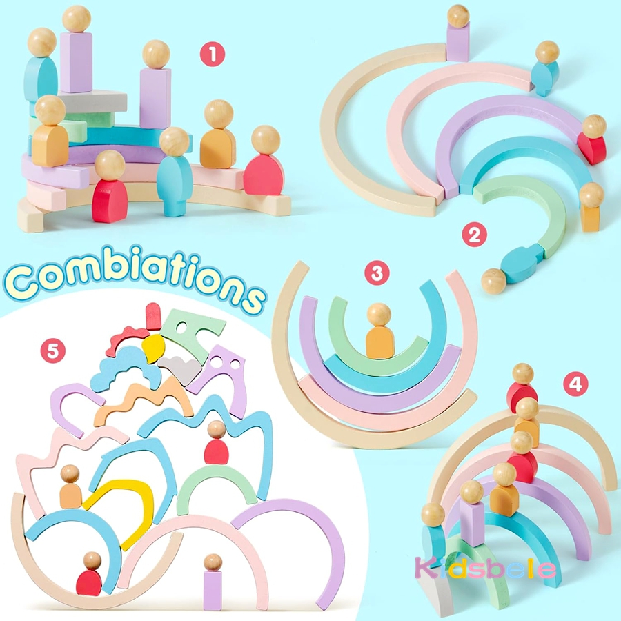 Kid DIY Montessori Wooden Buil - Kids Toys Little People ulasan dan harga