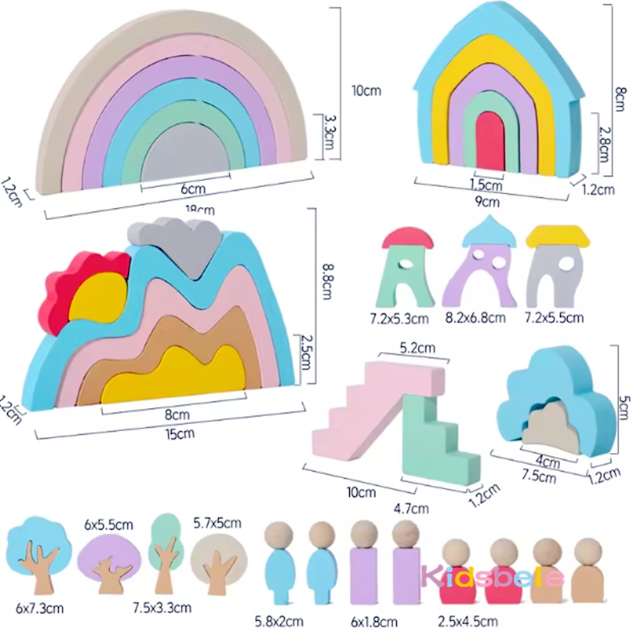 Kid DIY Montessori Wooden Buil - Kids Toys Little People ulasan dan harga