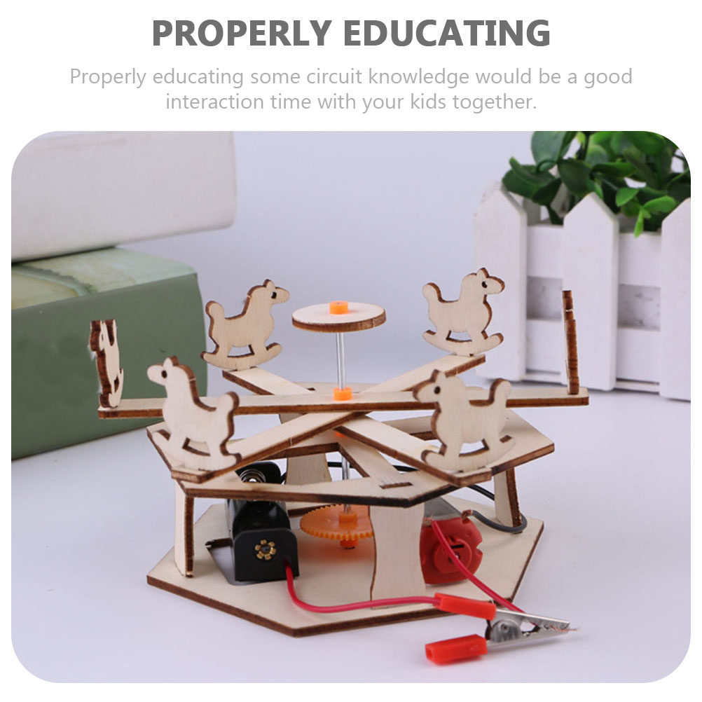 1Set DIY Wooden Merry-Go-Round - Science Experiment Kit ulasan dan harga