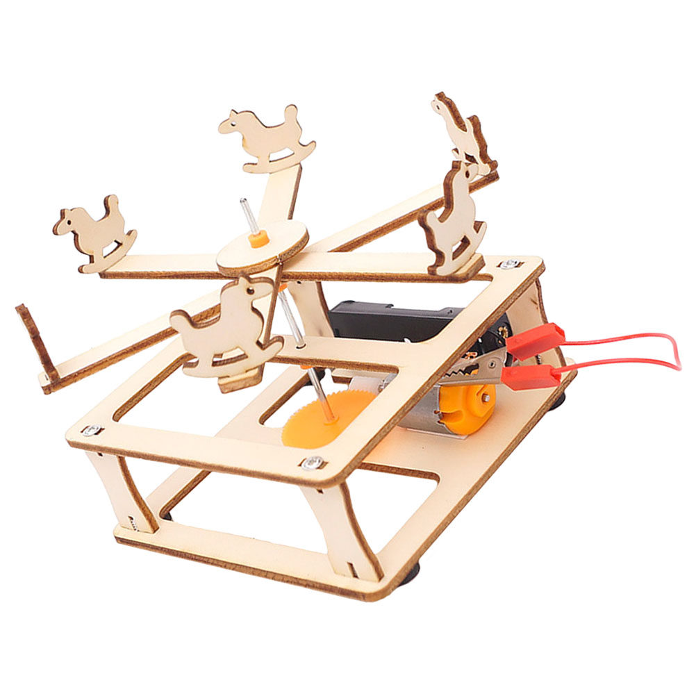 1Set DIY Wooden Merry-Go-Round - Science Experiment Kit ulasan dan harga