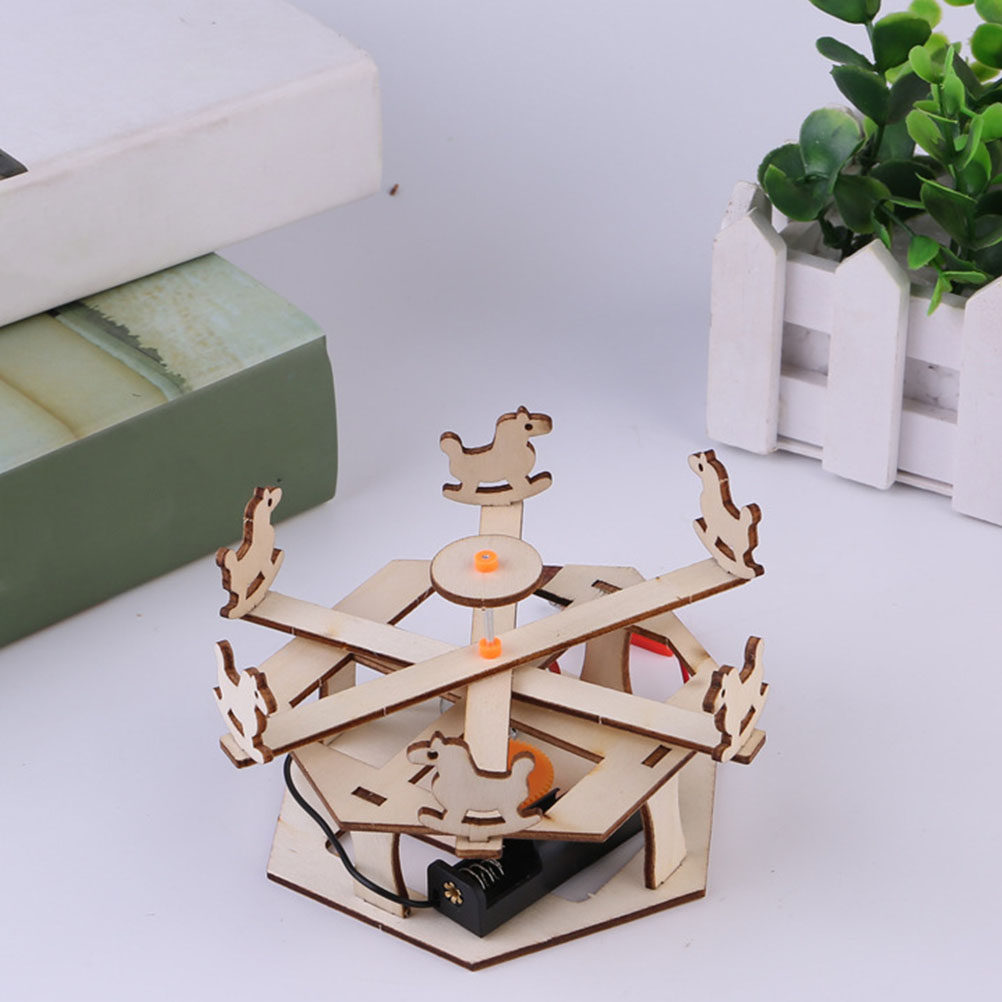 1Set DIY Wooden Merry-Go-Round - Science Experiment Kit ulasan dan harga