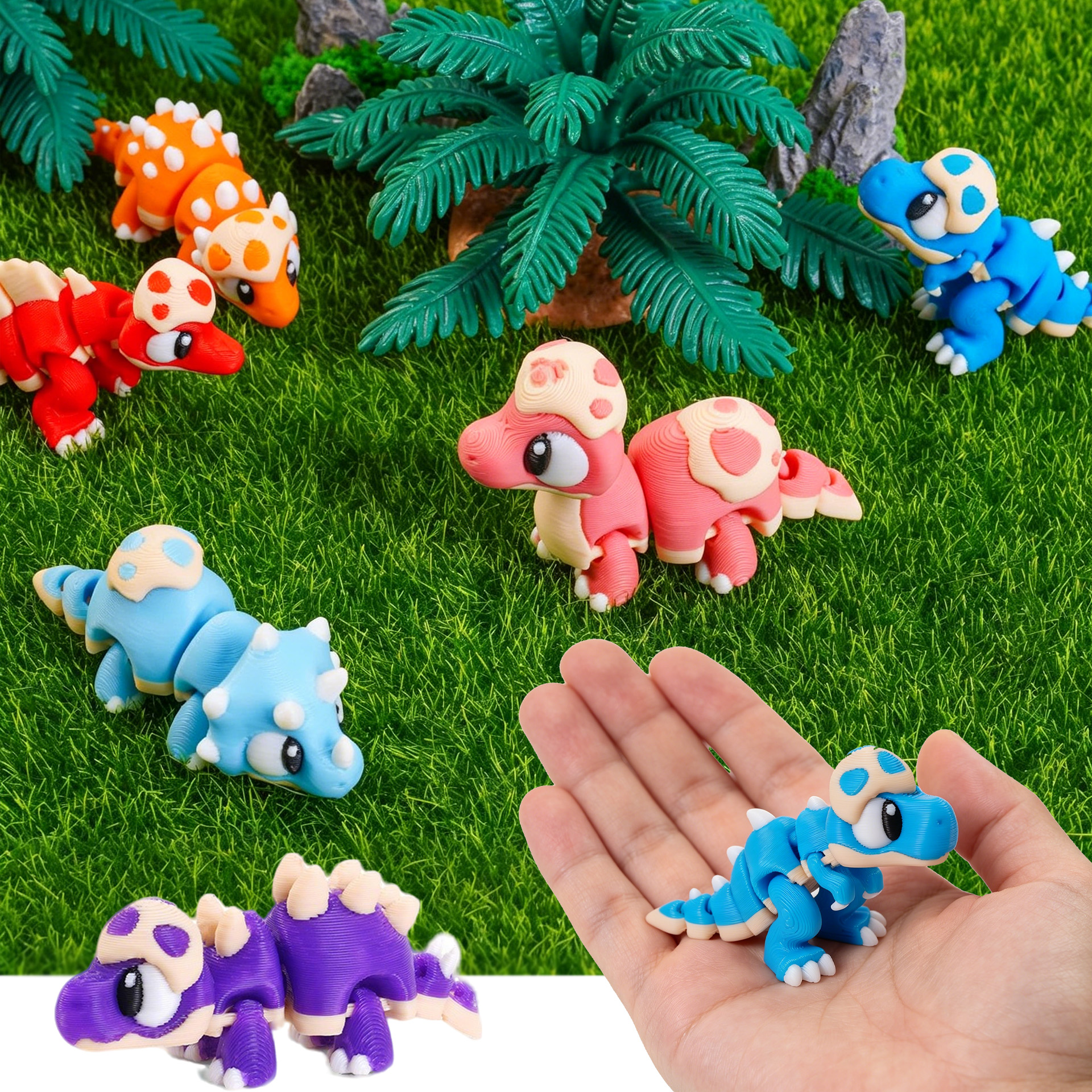 Set 3D Printed Mini Dinosaur T - Kids Toys Dinosaur ulasan dan harga