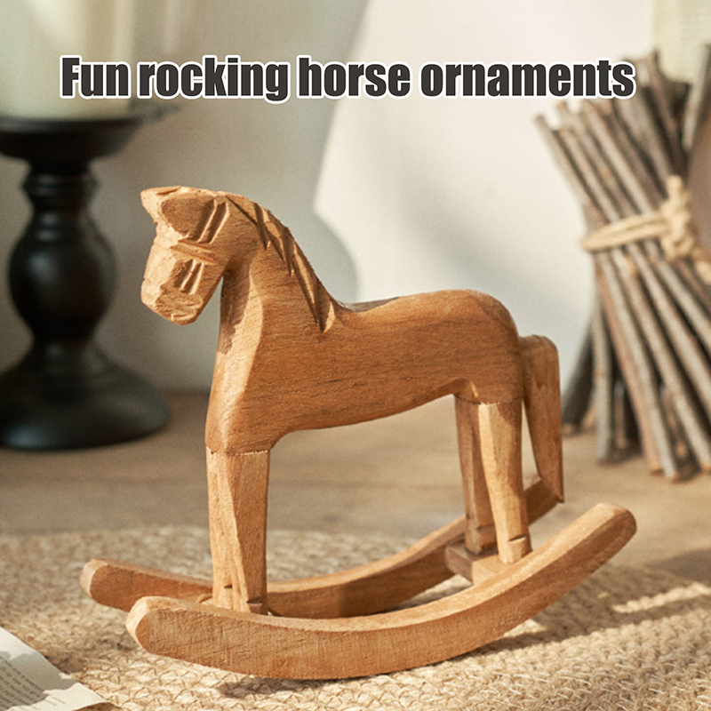 1Pcs Wooden Crafts Rocking Hor - Kids Toys Horse ulasan dan harga