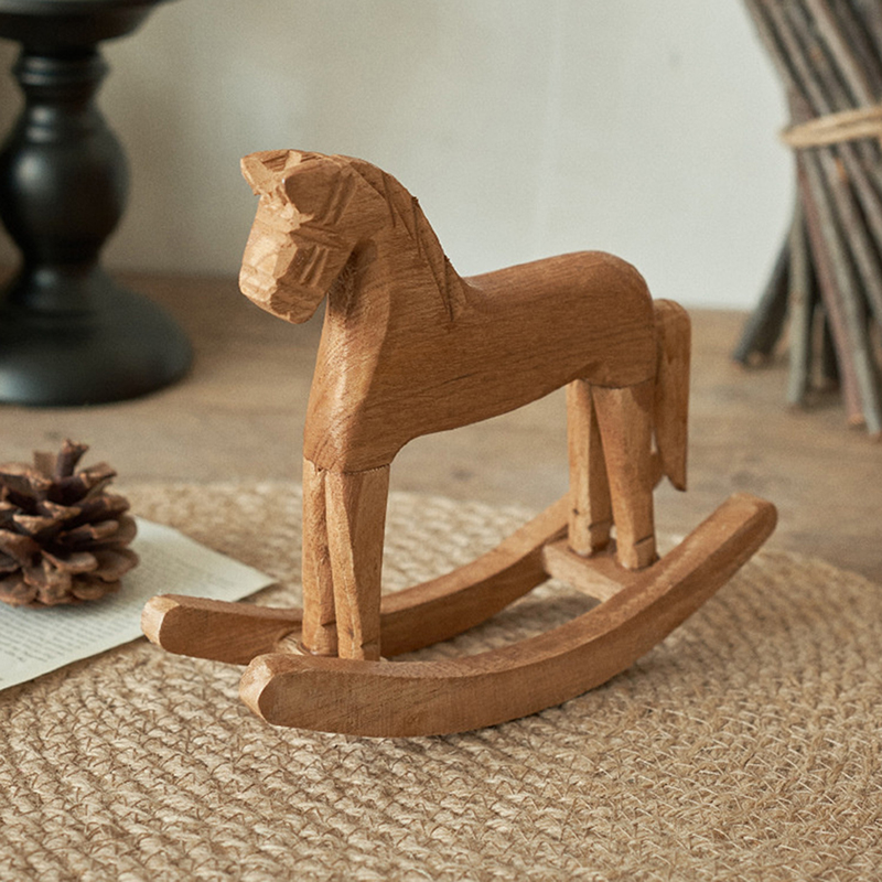 1Pcs Wooden Crafts Rocking Hor - Kids Toys Horse ulasan dan harga