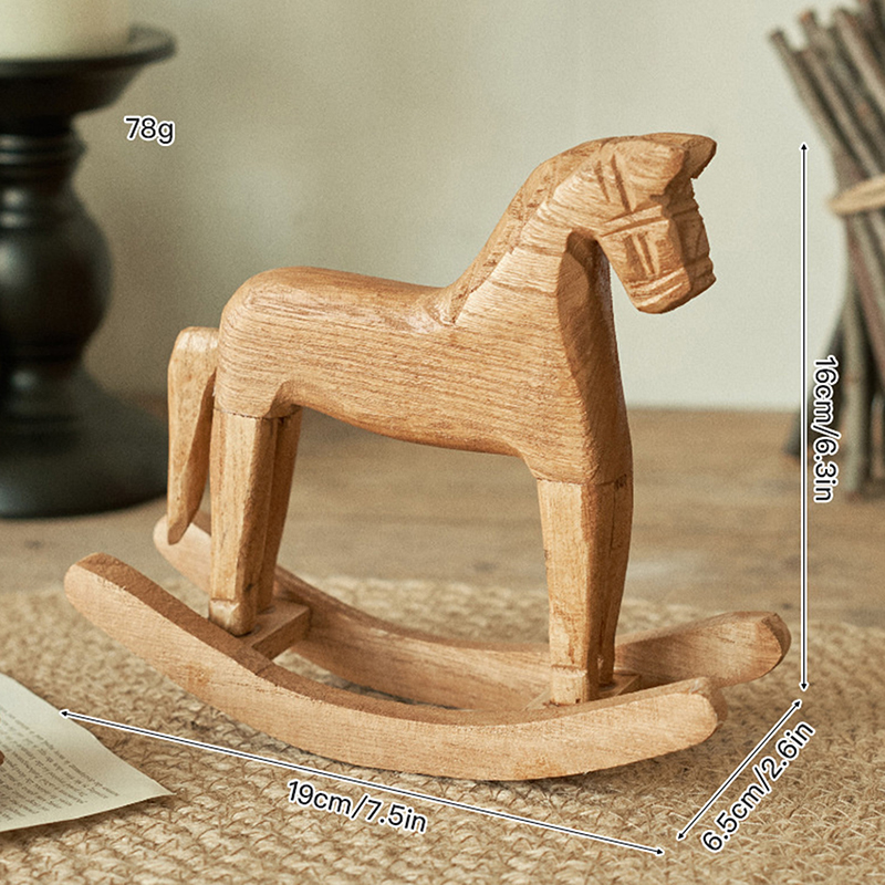 1Pcs Wooden Crafts Rocking Hor - Kids Toys Horse ulasan dan harga