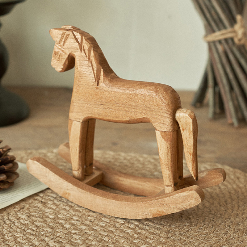 1Pcs Wooden Crafts Rocking Hor - Kids Toys Horse ulasan dan harga