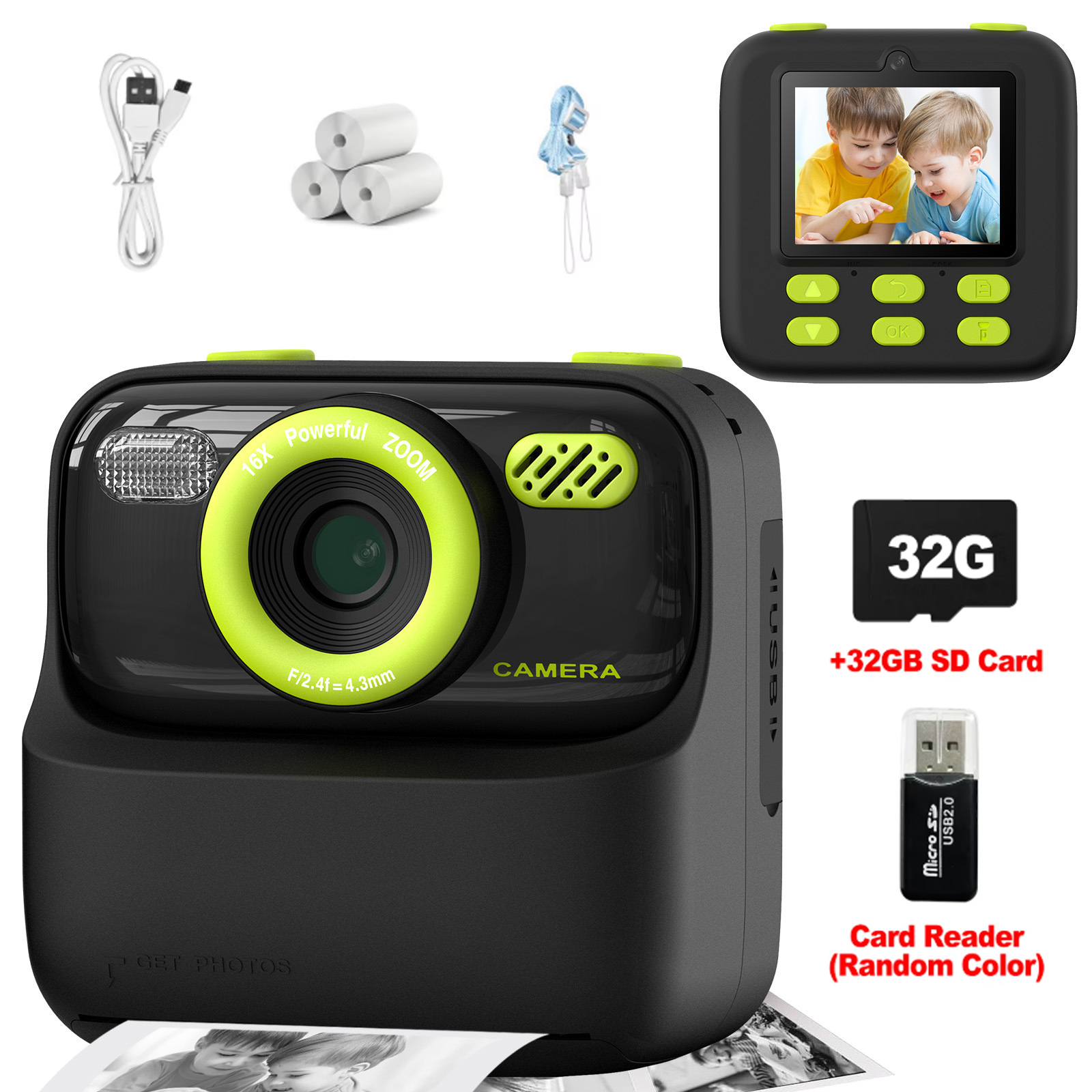 Kids Instant Print Camera 32GB - Toys For Kids Video ulasan dan harga