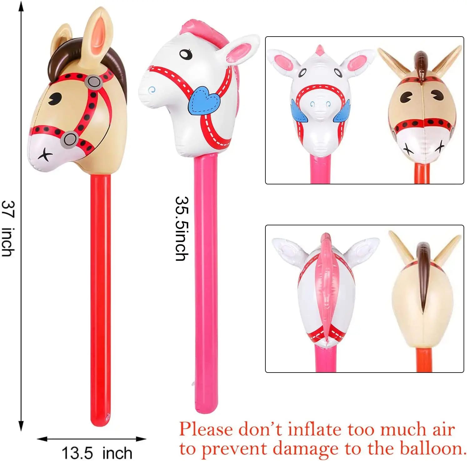 2Pcs Horse Head Stick Balloon  - Kids Toys Horse ulasan dan harga