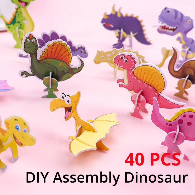 40Pcs Paper Dinosaur 3D Puzzle - Kids Toys Dinosaur ulasan dan harga