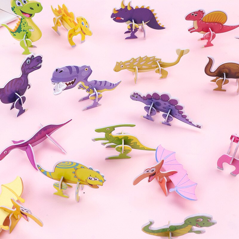 40Pcs Paper Dinosaur 3D Puzzle - Kids Toys Dinosaur ulasan dan harga
