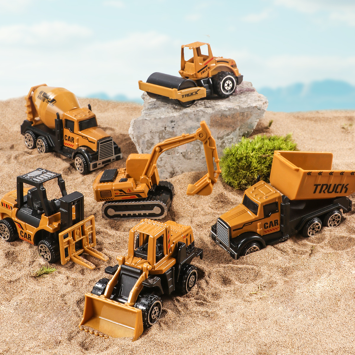 6pcs/Set Alloy Crane Truck Car - Kids Toys Jcb ulasan dan harga
