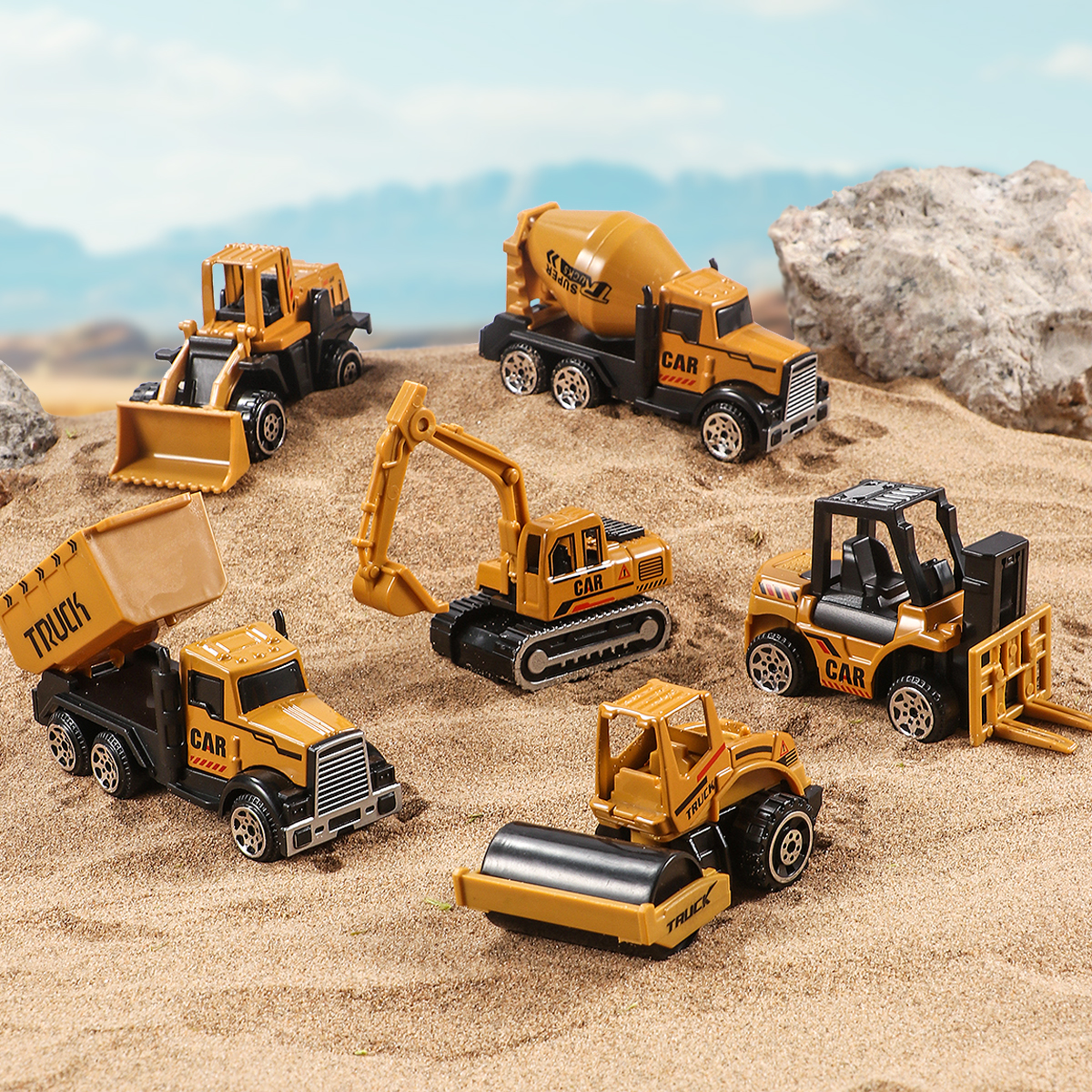 6pcs/Set Alloy Crane Truck Car - Kids Toys Jcb ulasan dan harga