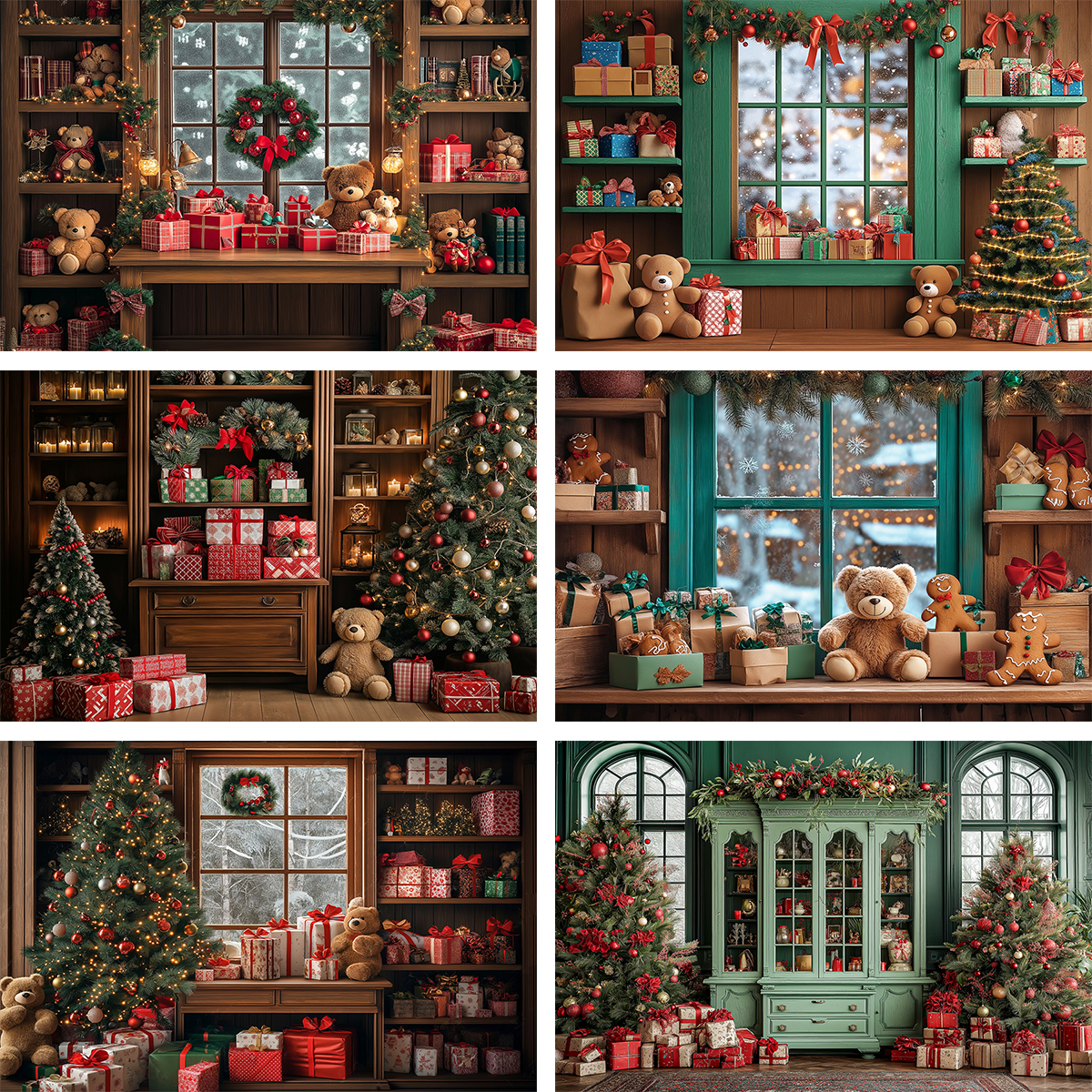 Christmas Windows Toy Bear Pho - Toys Background For Kids ulasan dan harga