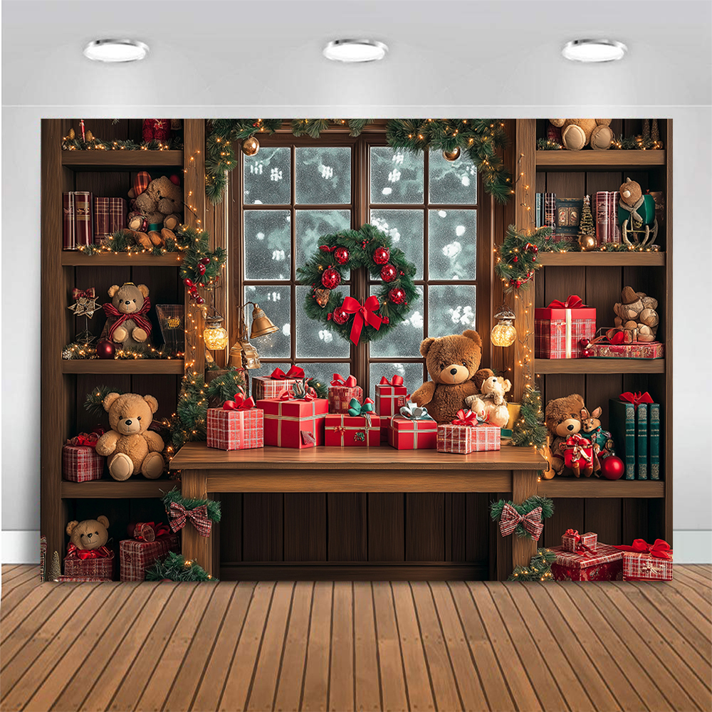 Christmas Windows Toy Bear Pho - Toys Background For Kids ulasan dan harga