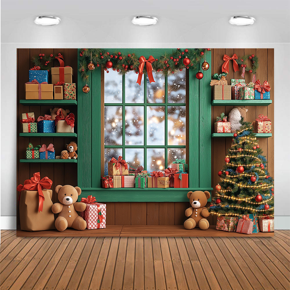 Christmas Windows Toy Bear Pho - Toys Background For Kids ulasan dan harga