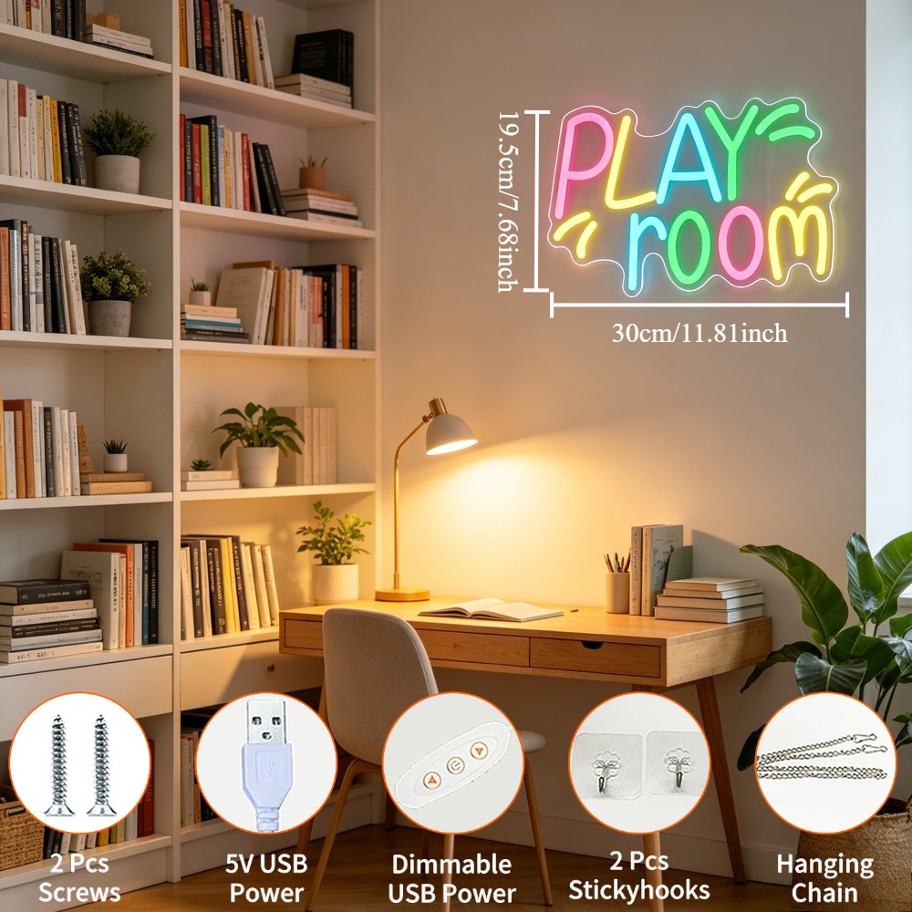 Play Room Neon Sign LED Night  - Kids Play Zone Toys ulasan dan harga