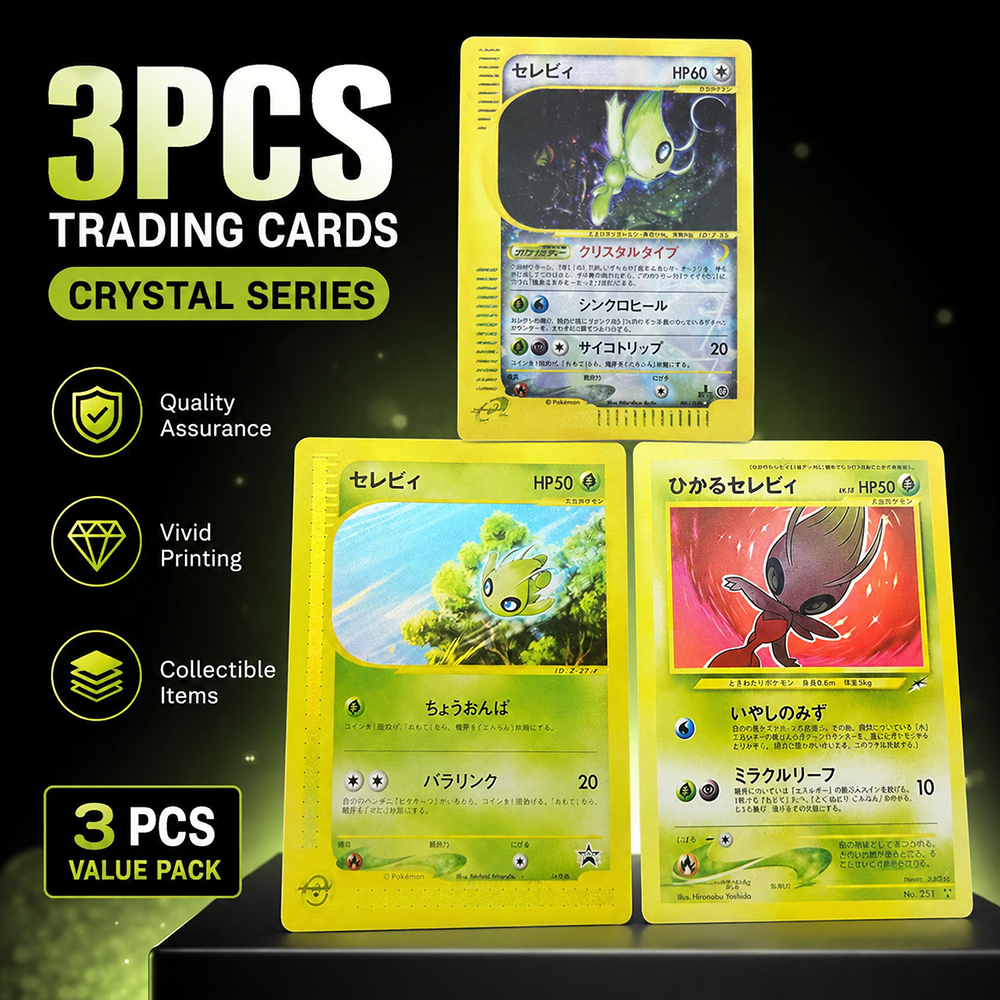 3PCS Anime PTCG Celebi Shiny S - Card Game Kids ulasan dan harga